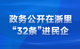 政務(wù)公開(kāi)在浙里“32條”進(jìn)民企